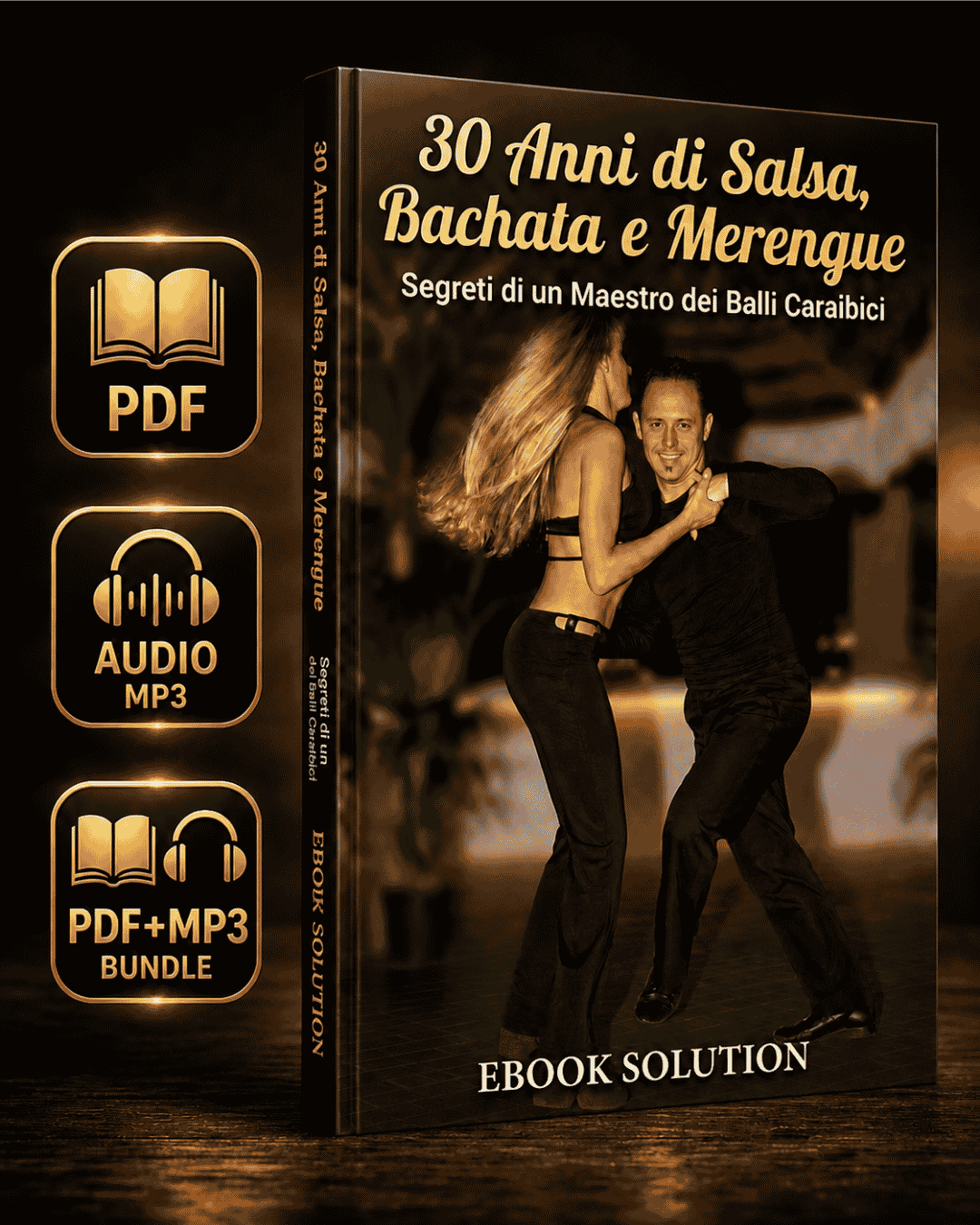 Copertina ebook sul maestro di balli caraibici, percorso di 30 anni tra salsa, bachata e merengue, dal Venezuela alle sale da ballo italiane