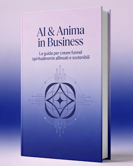 Copertina dell’ebook AI & Anima in Business, guida per libere professioniste spirituali su marketing etico e intelligenza artificiale